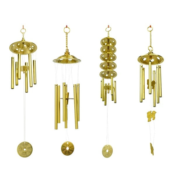 Feng Shui Ornament - Copper Wind Chime Pendant - Gold