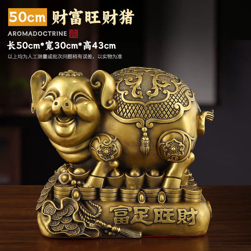 Feng Shui Enhancement Products - Golden Copper Pig - Gold/Earth