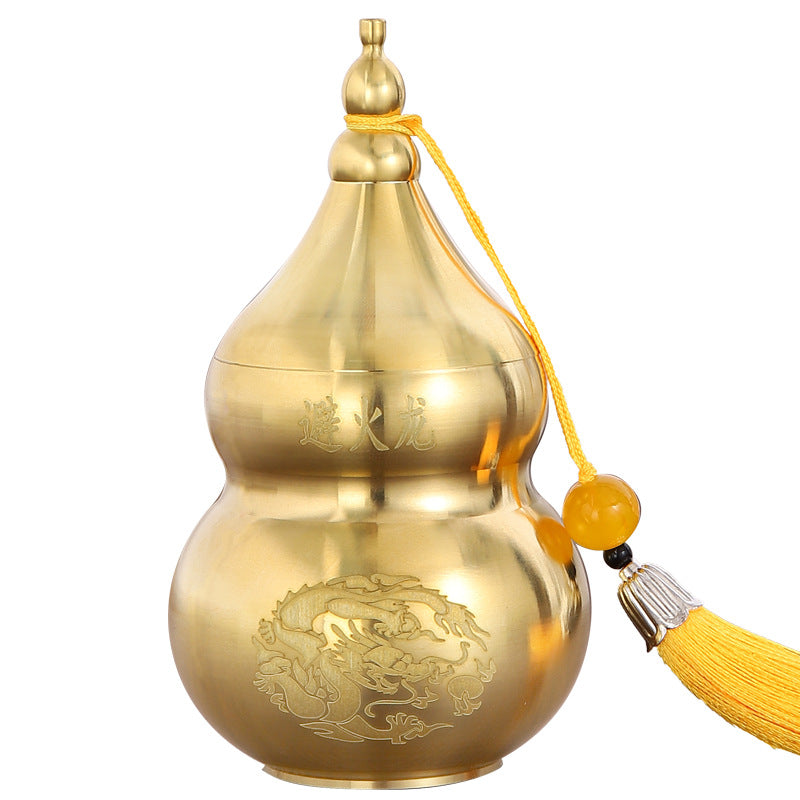 OFFICE FENGSHUI - Brass Fire-Repelling Dragon Bottle - shaped Gourd