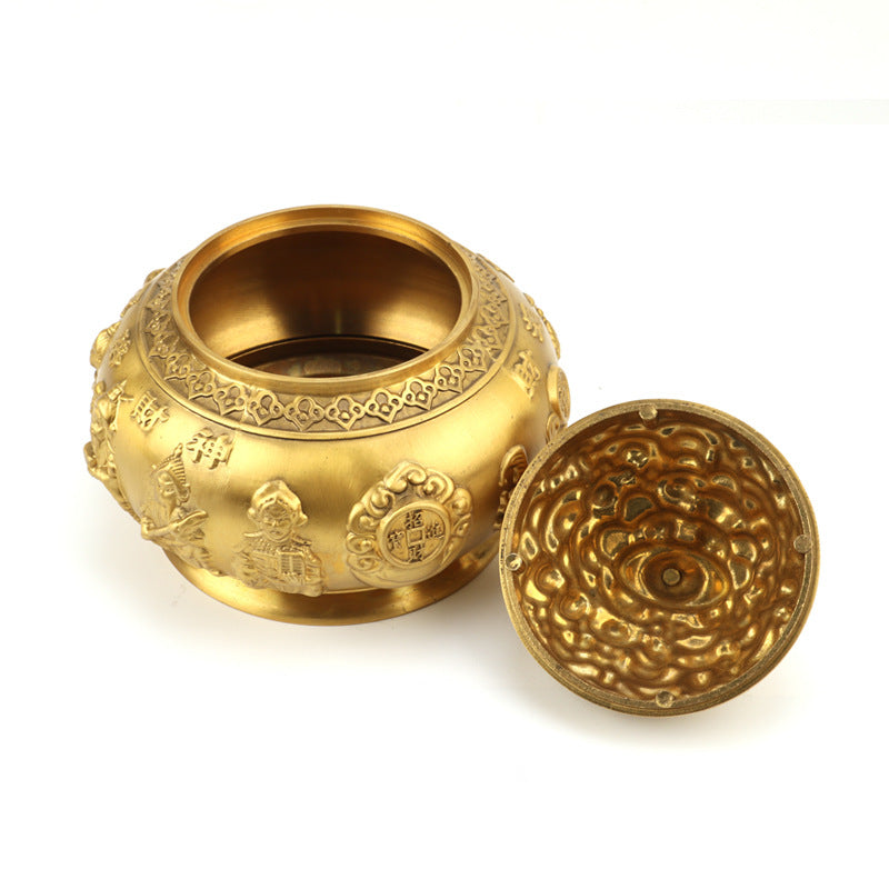 Feng Shui Enhancement Products - Gold Copper Treasure Pot - Gold/Water