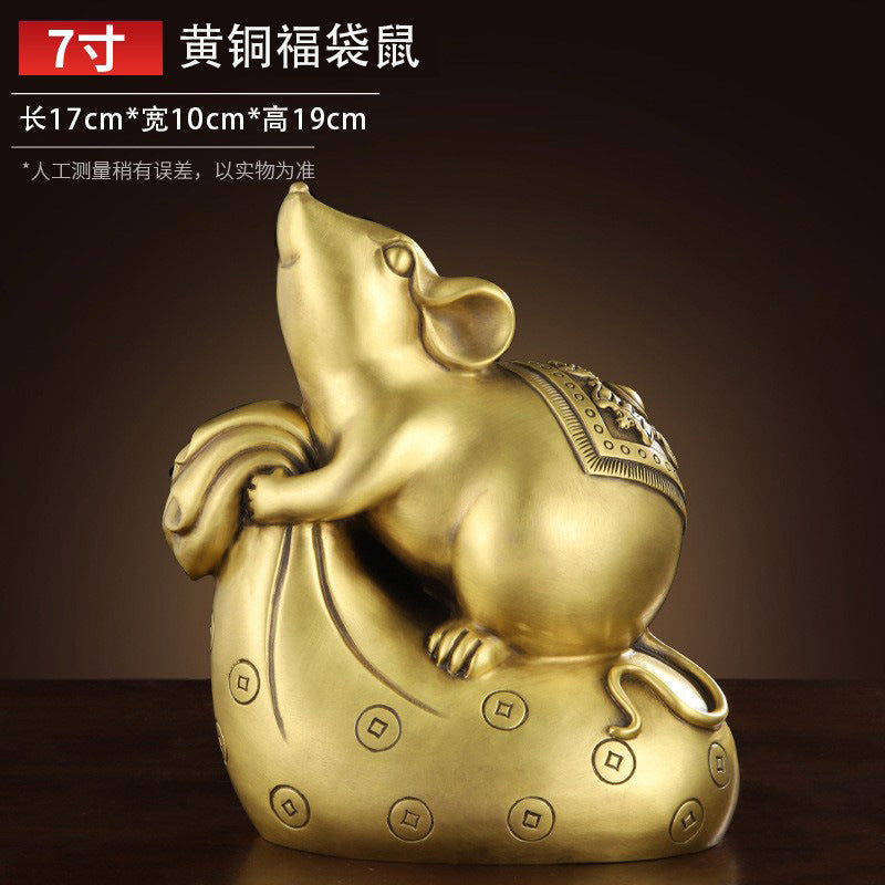 Feng Shui Enhancement Products - Gold Copper Mouse - Gold/Water