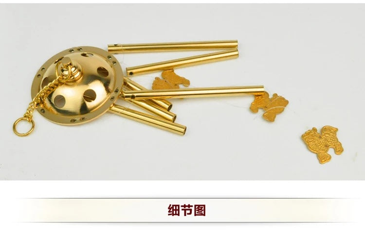 Feng Shui Ornament - Copper Wind Chime Pendant - Gold