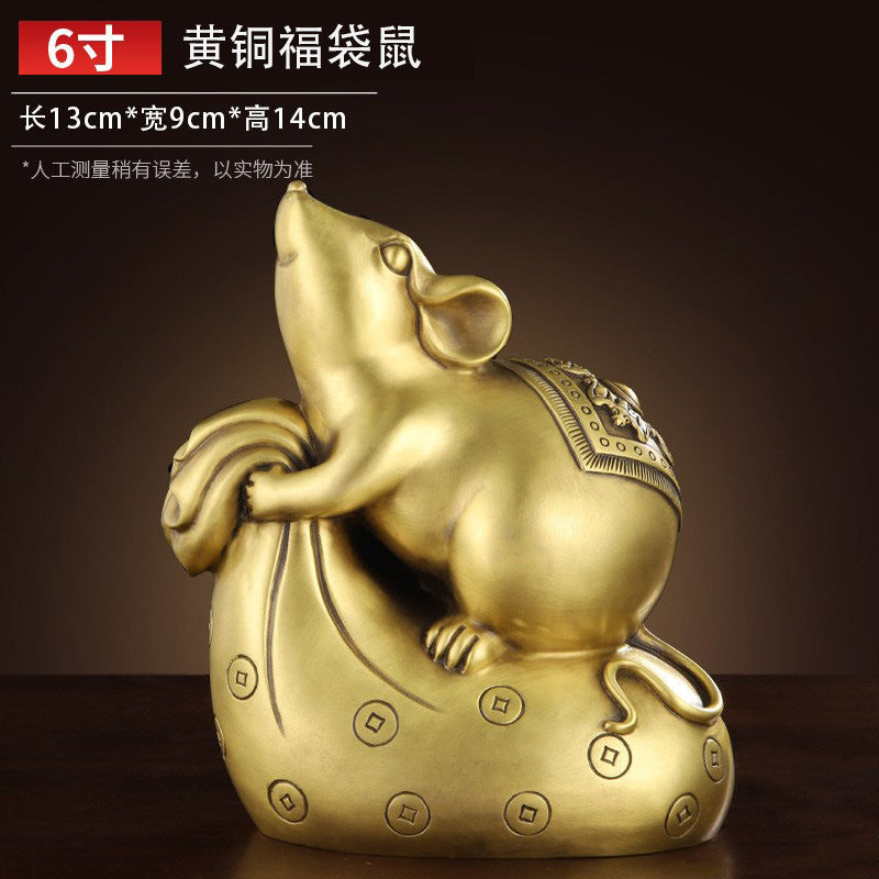 Feng Shui Enhancement Products - Gold Copper Mouse - Gold/Water