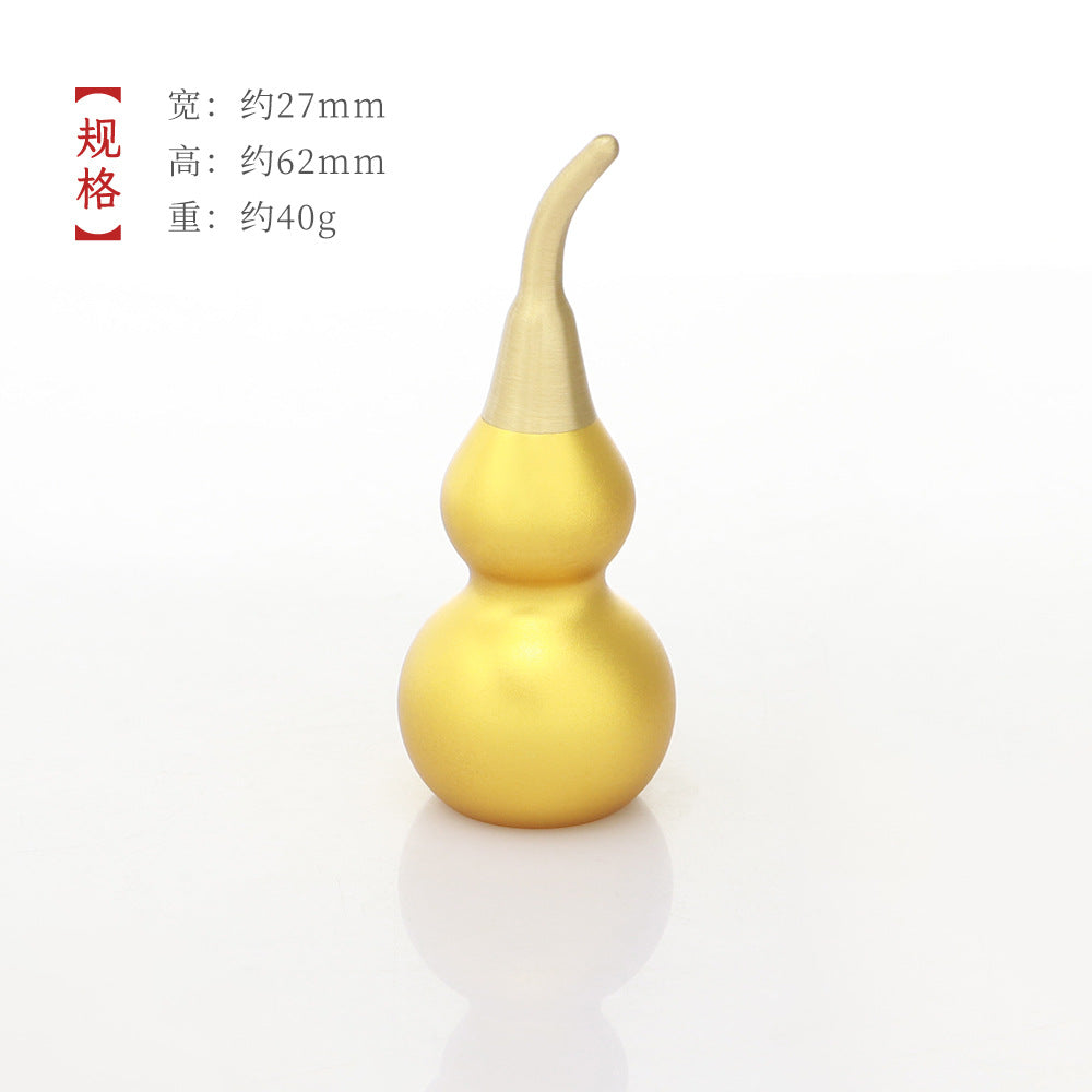 Feng Shui ornament - copper gourd - gold/water