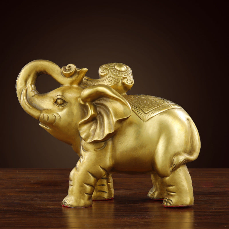 OFFICE FENGSHUI - Brass elephants symbolizing - FU