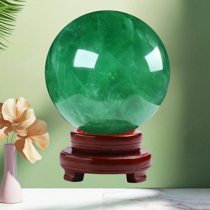 OFFICE FENGSHUI - Natural green quartz crystal ball - MU