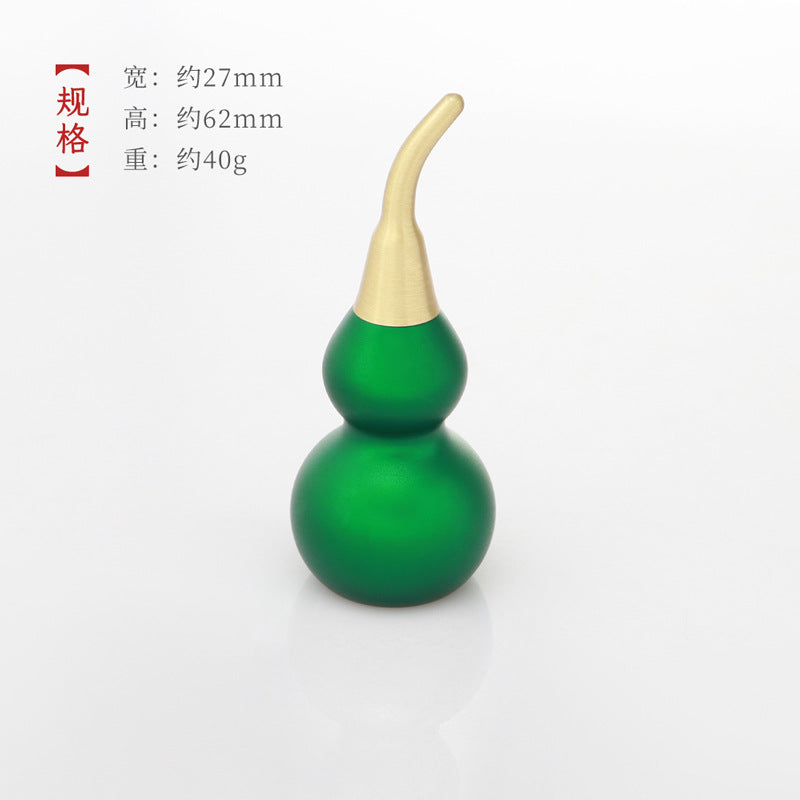Feng Shui ornament - copper gourd - gold/water