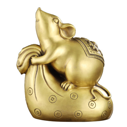 Feng Shui Enhancement Products - Gold Copper Mouse - Gold/Water