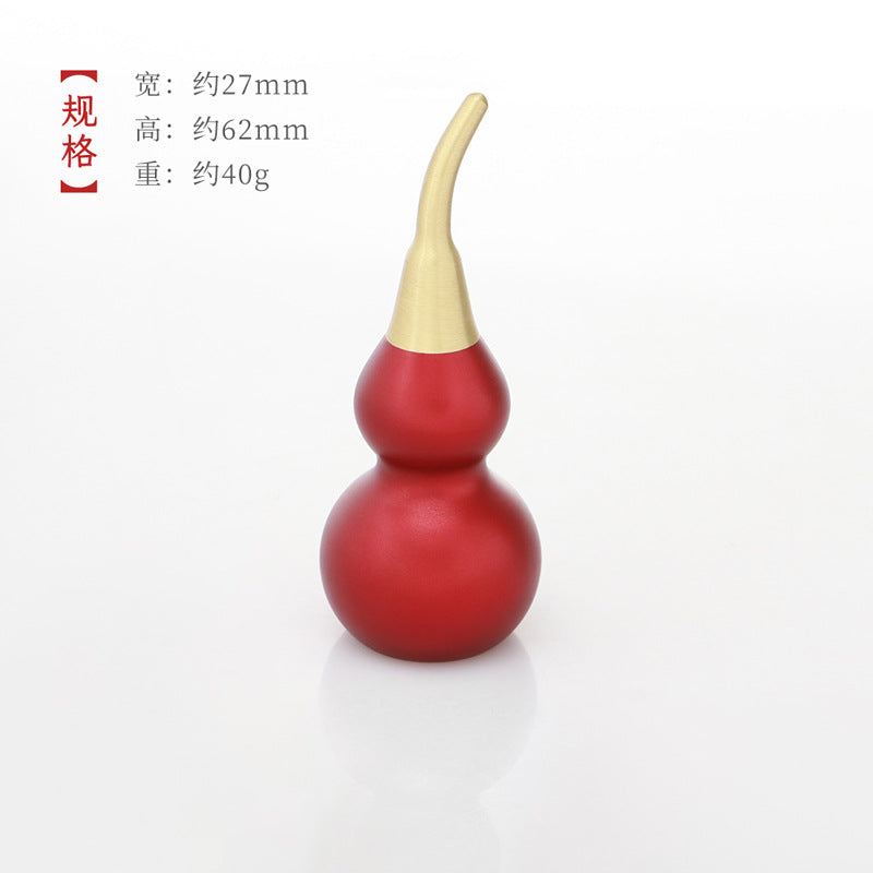 Feng Shui ornament - copper gourd - gold/water