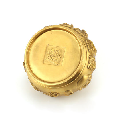 Feng Shui Enhancement Products - Gold Copper Treasure Pot - Gold/Water