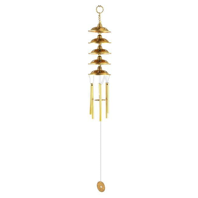 Feng Shui Ornament - Copper Wind Chime Pendant - Gold