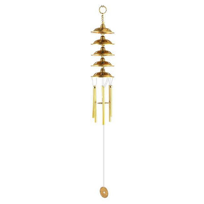 Feng Shui Ornament - Copper Wind Chime Pendant - Gold