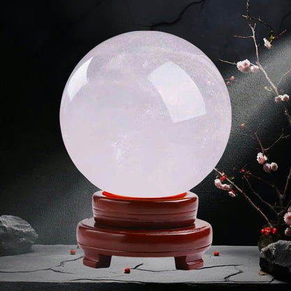 OFFICE FENGSHUI - Natural clear quartz crystal ball - JIN