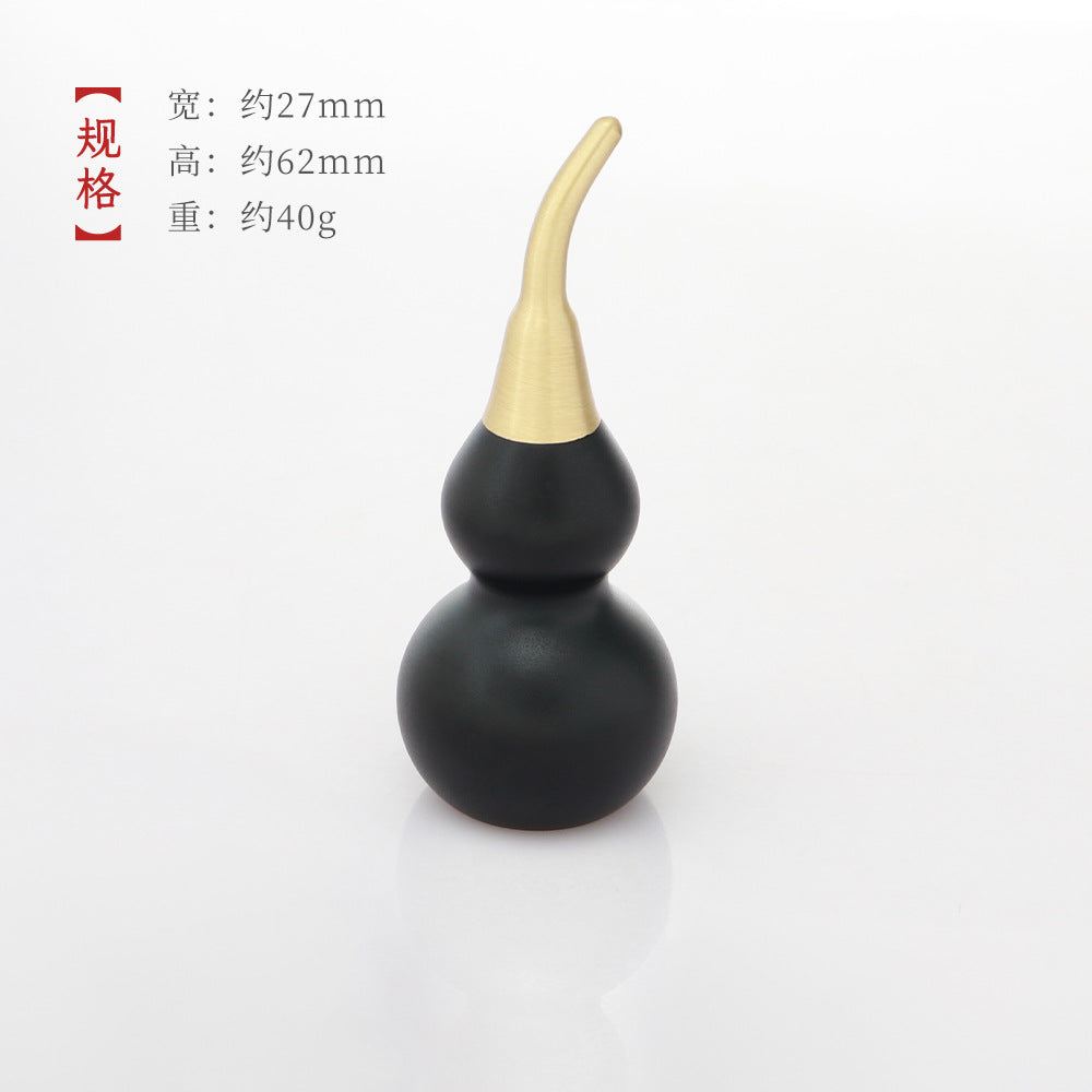 Feng Shui ornament - copper gourd - gold/water